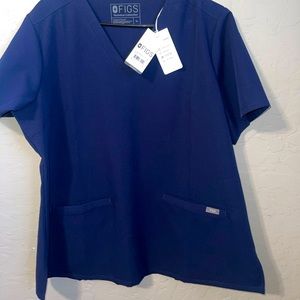 Navy blue figs top